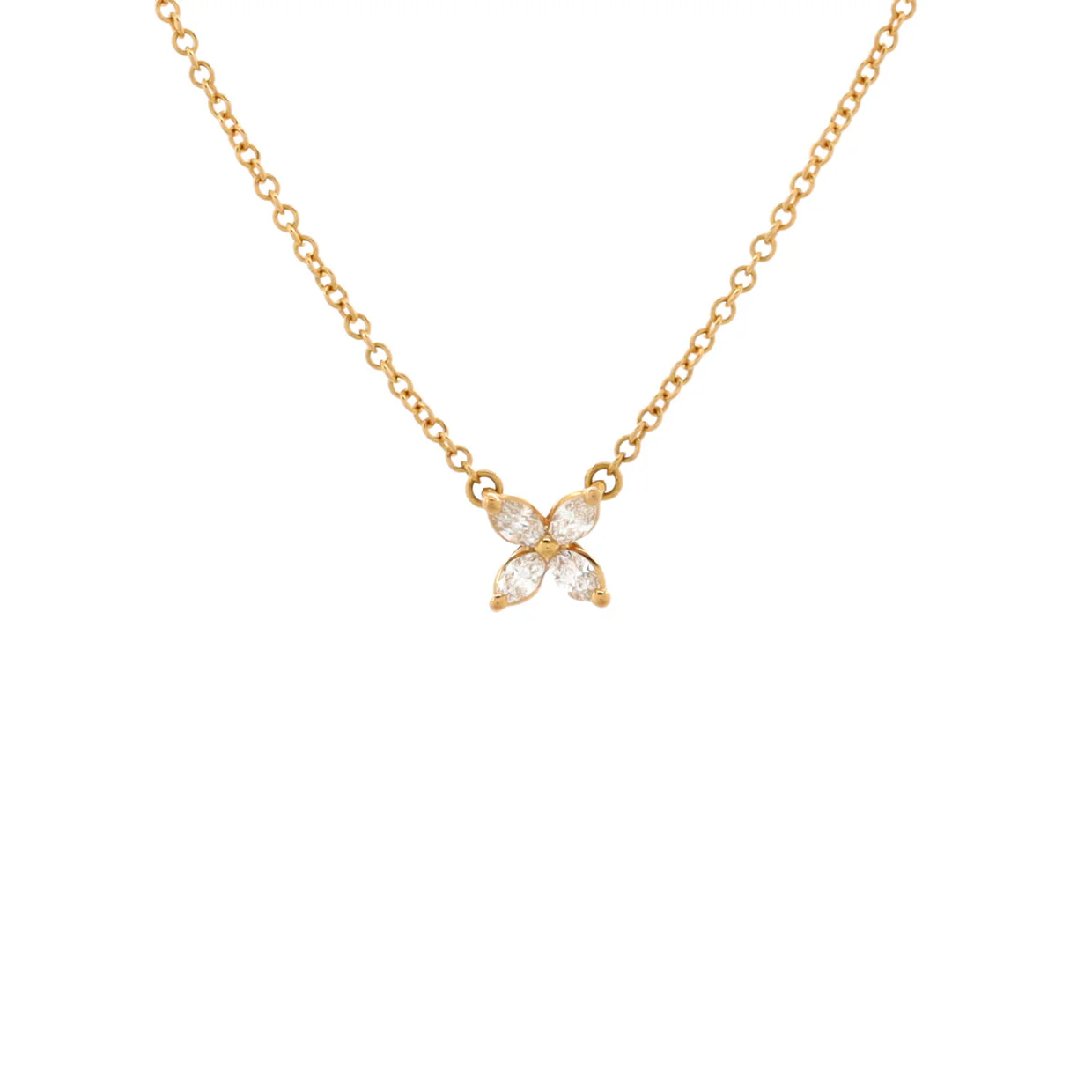 Victoria Pendant Necklace 18K Rose Gold with Diamonds Mini - Deep Luxury