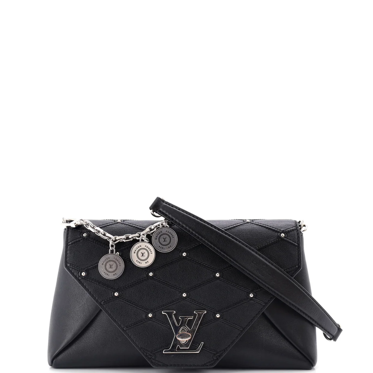 Love Note Chain Clutch Studded Quilted Leather - Deep Luxury