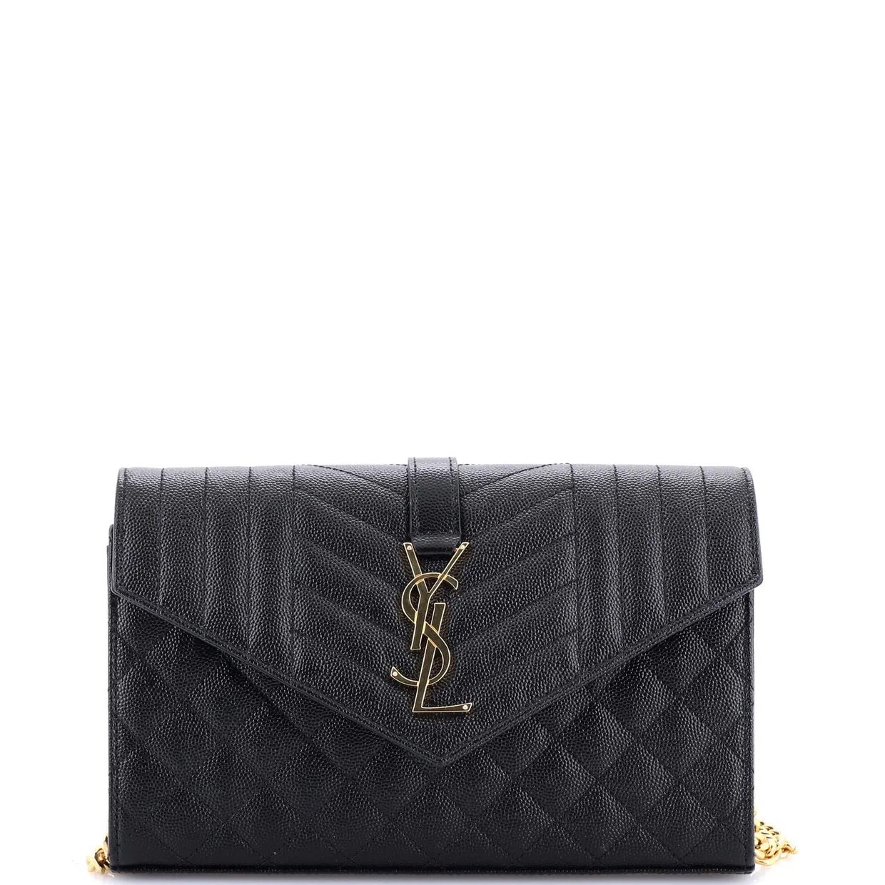 Classic Monogram Chain Wallet Mixed Matelasse Leather Medium - Deep Luxury