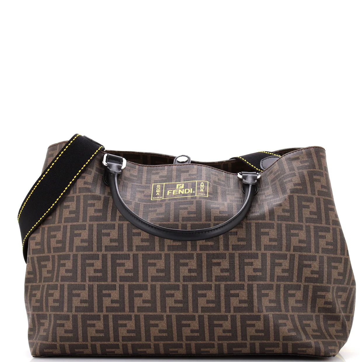 Convertible Shopping Tote Zucca Coated Canvas East West - Deep Luxury