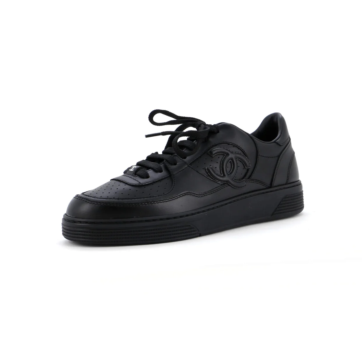 Women's CC Low-Top Sneakers Perforated Leather - Deep Luxury