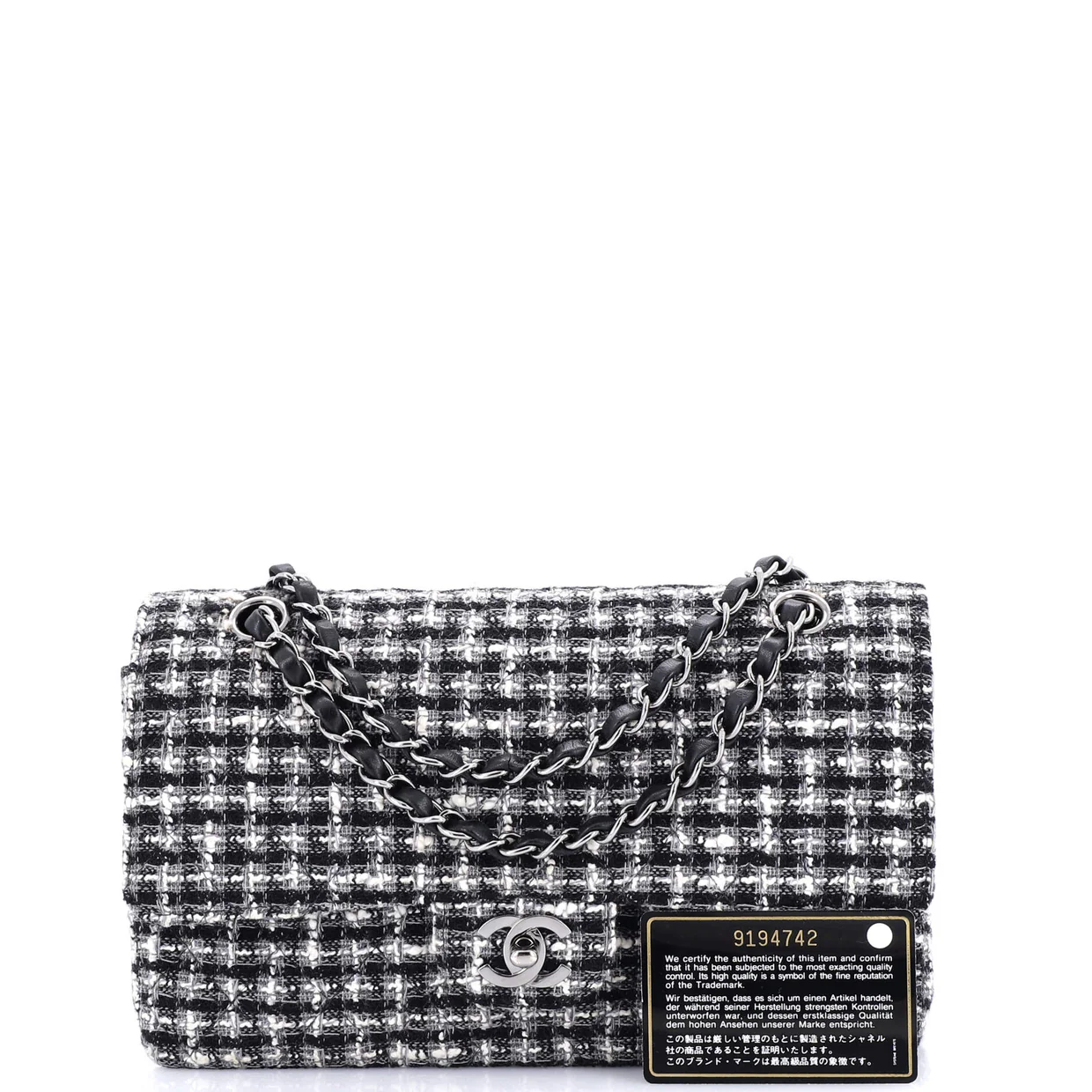 Classic Double Flap Bag Quilted Tweed Medium - Deep Luxury