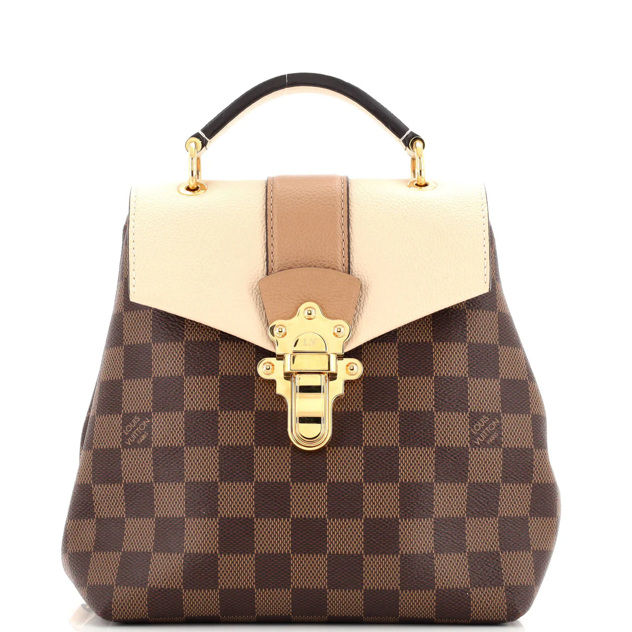 Clapton Backpack Damier and Leather - Deep Luxury