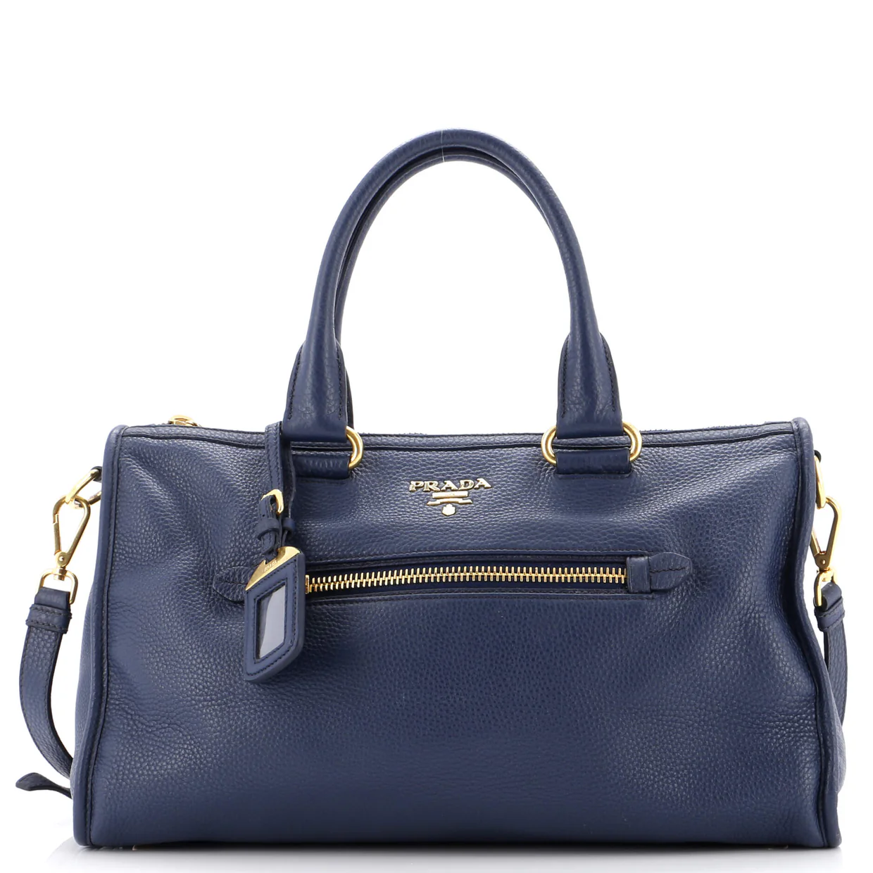 Front Zip Convertible Satchel Vitello Phenix Medium - Deep Luxury