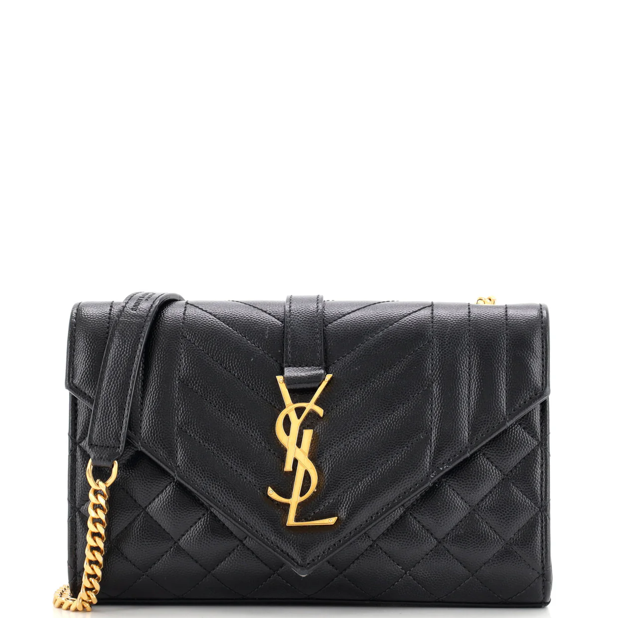 Classic Monogram Envelope Satchel Mixed Matelasse Leather Small - Deep Luxury