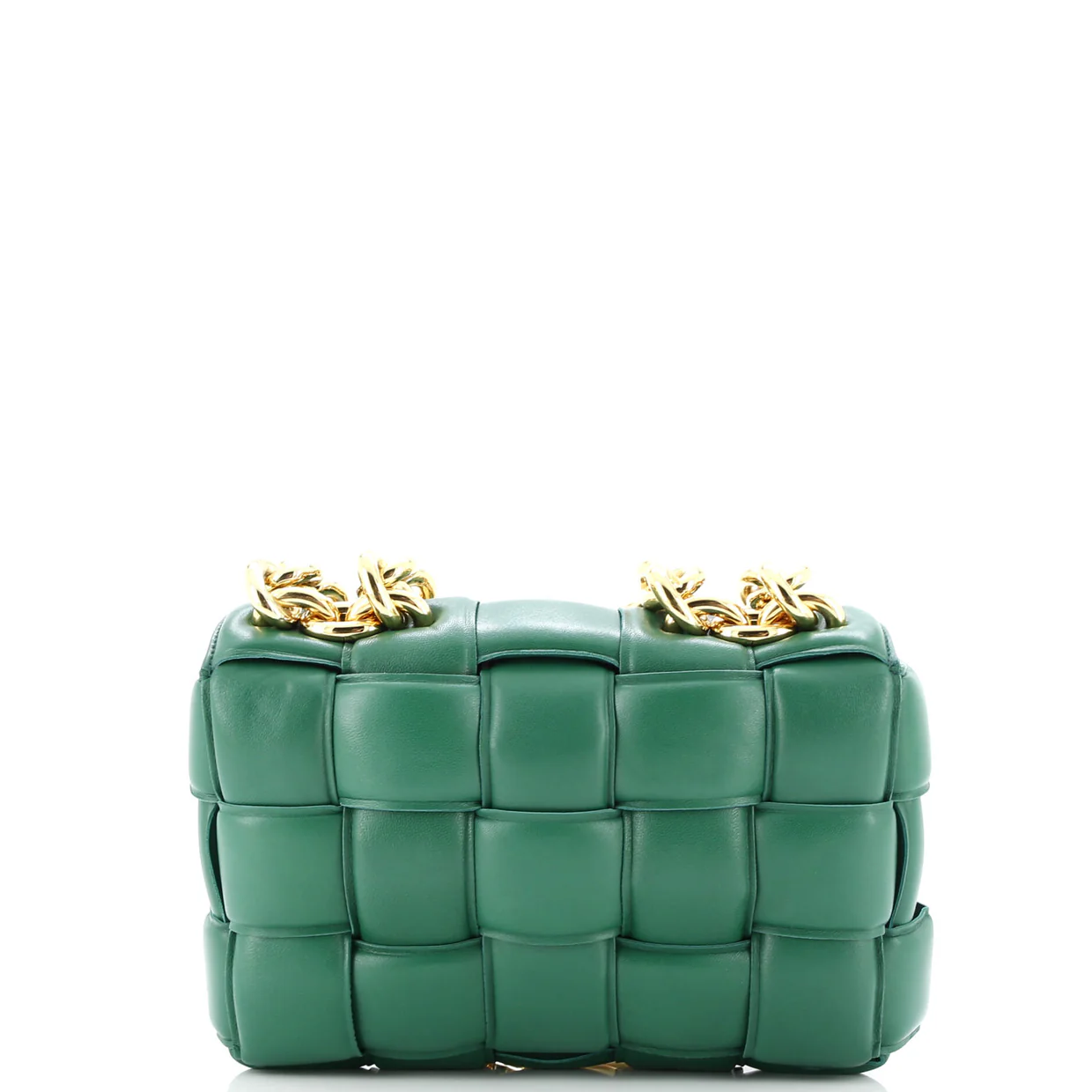 Cassette Chain Crossbody Bag Padded Maxi Intrecciato Leather - Deep Luxury