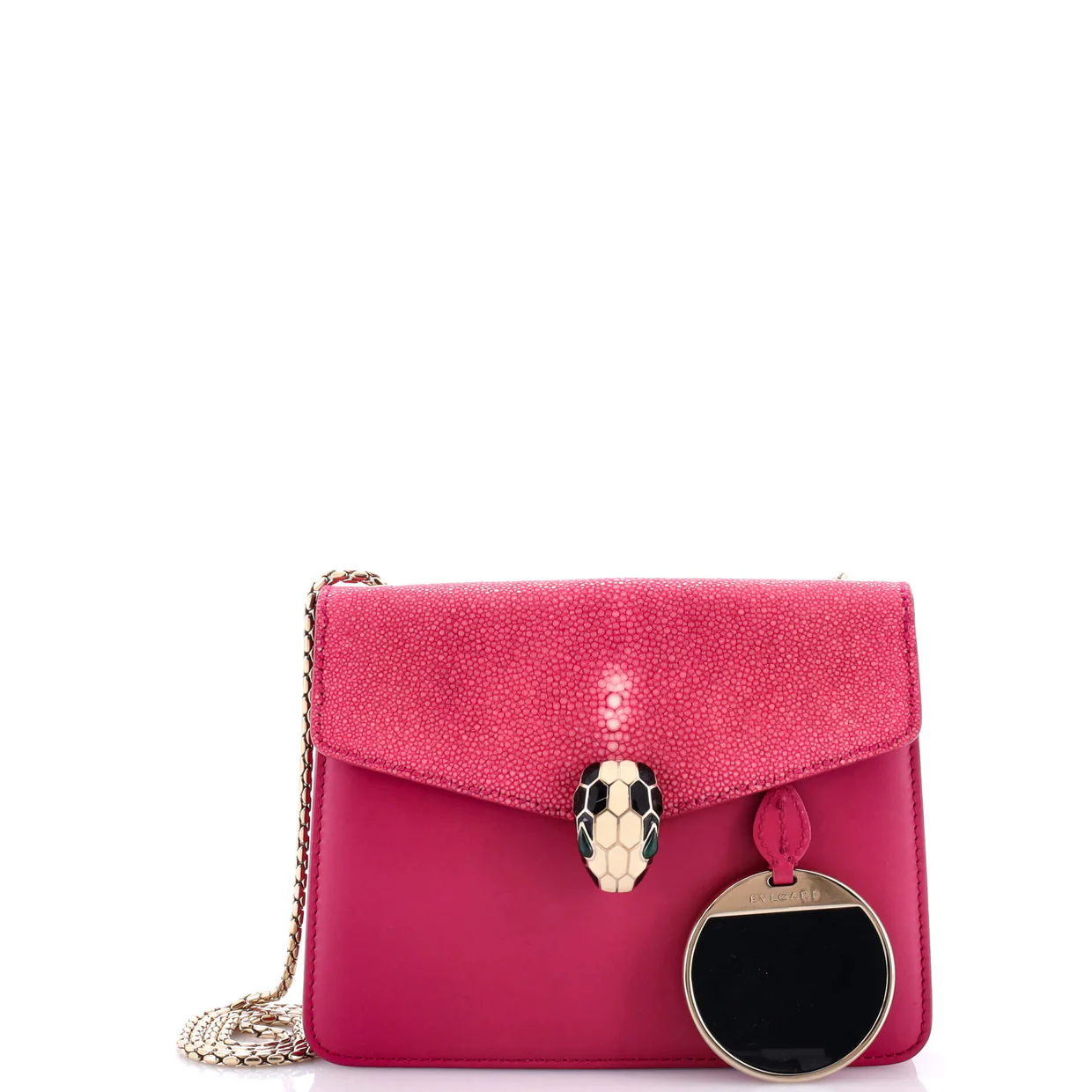 Serpenti Forever Square Shoulder Bag Leather and Stingray Small - Deep Luxury