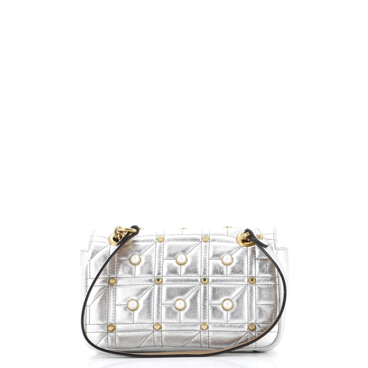 Pearly GG Marmont Flap Bag Embellished Matelasse Leather Mini - Deep Luxury