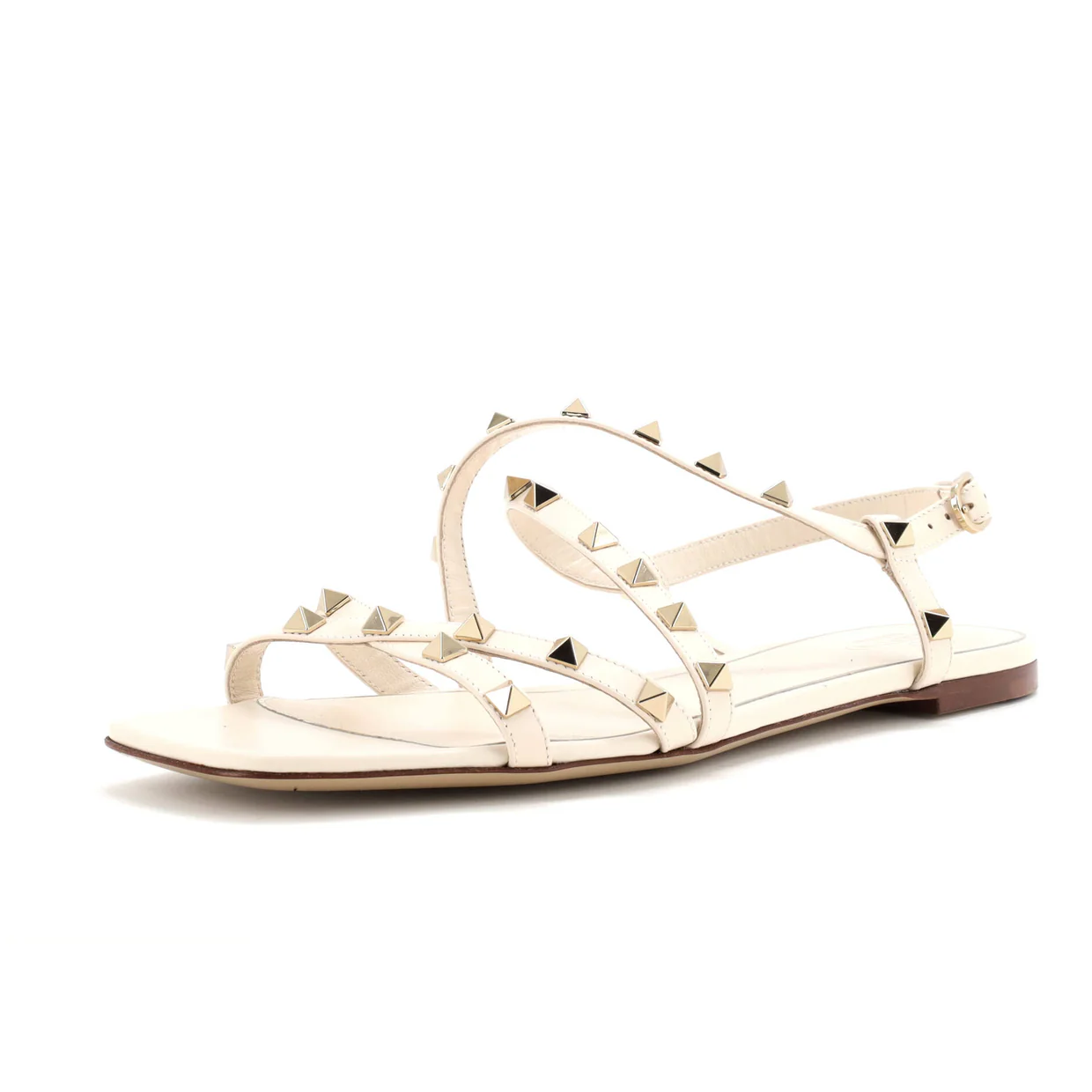 Women's Multi Strap Rockstud Flat Sandals Leather - Deep Luxury