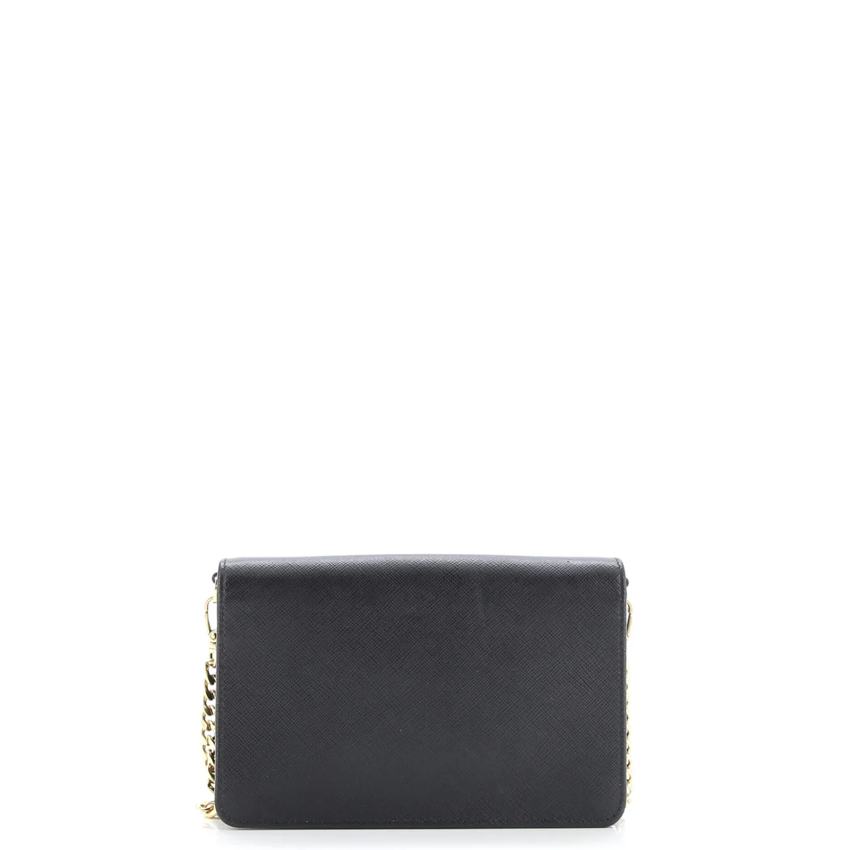 Chain Wallet Crossbody Saffiano Leather - Deep Luxury