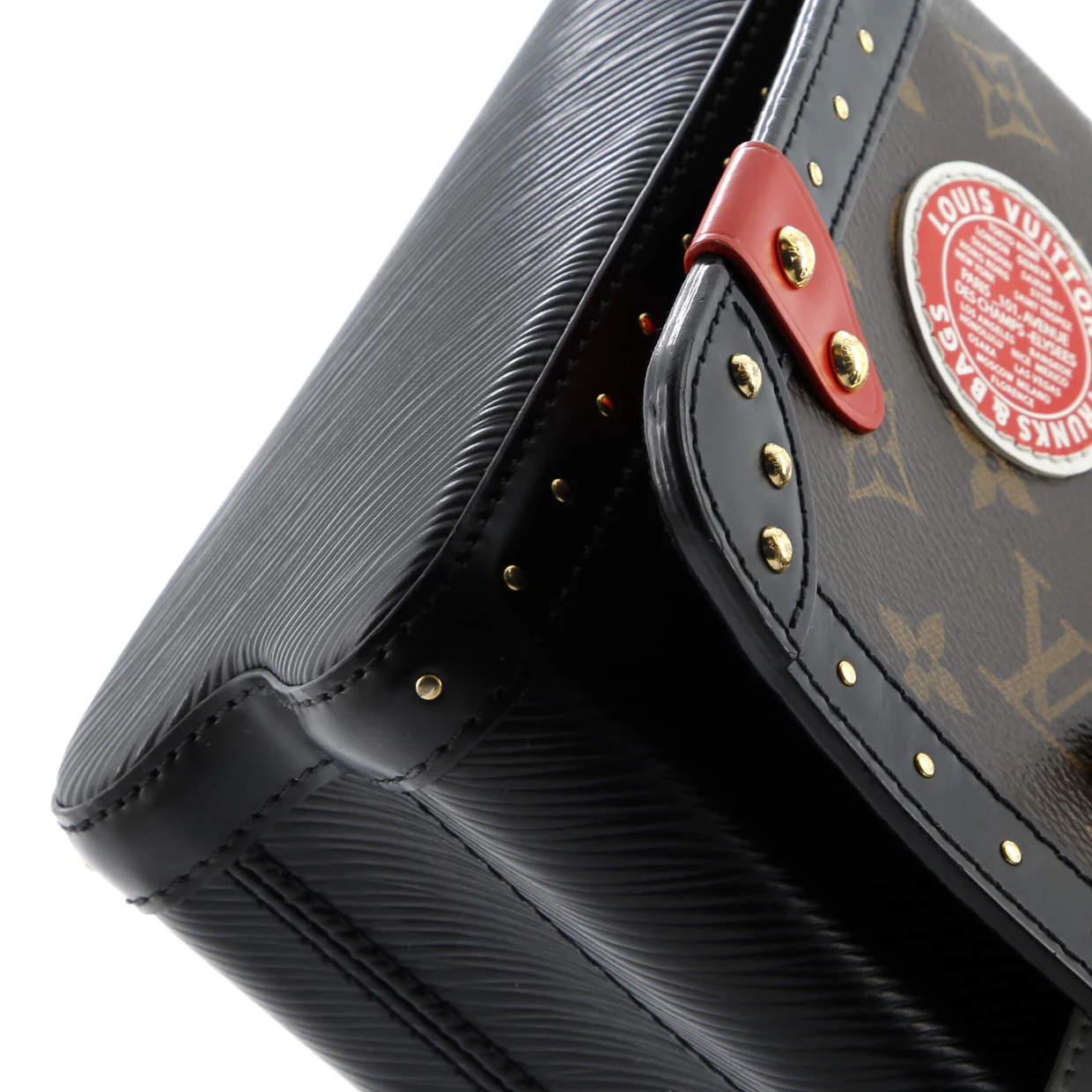 Twist Handbag Studded Epi Leather and Monogram Canvas MM - Deep Luxury