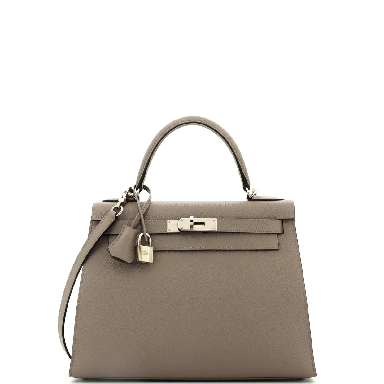 Kelly Handbag Grey Epsom with Palladium Hardware 28 - Deep Luxury