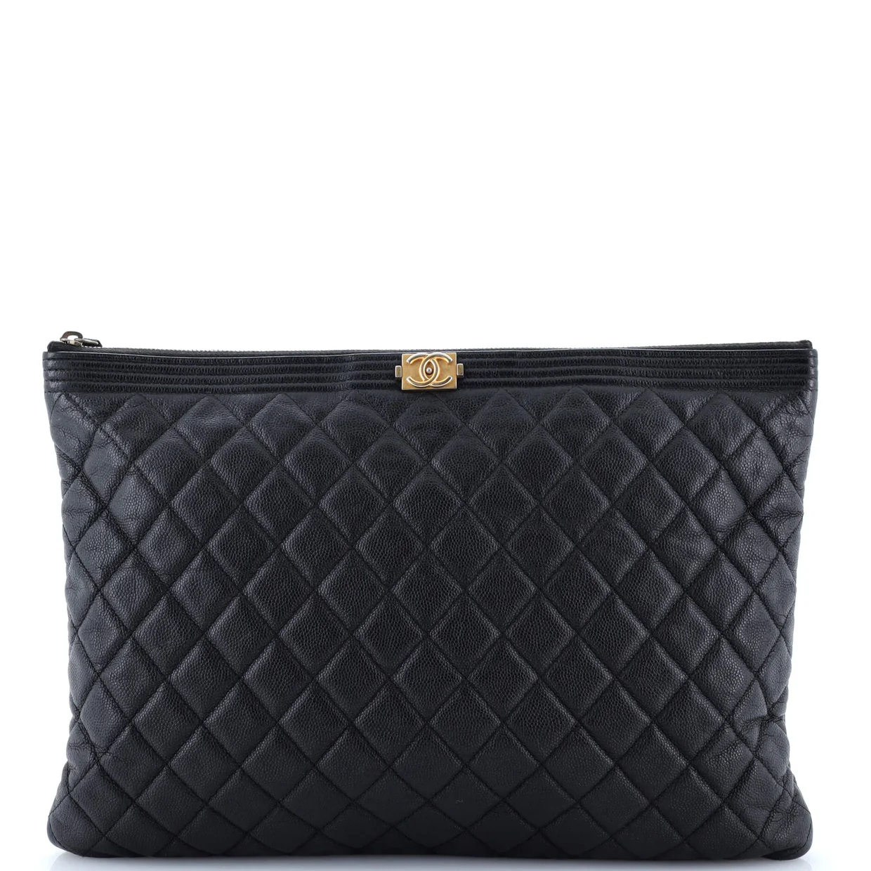 Boy O Case Clutch Quilted Caviar Large - Deep Luxury