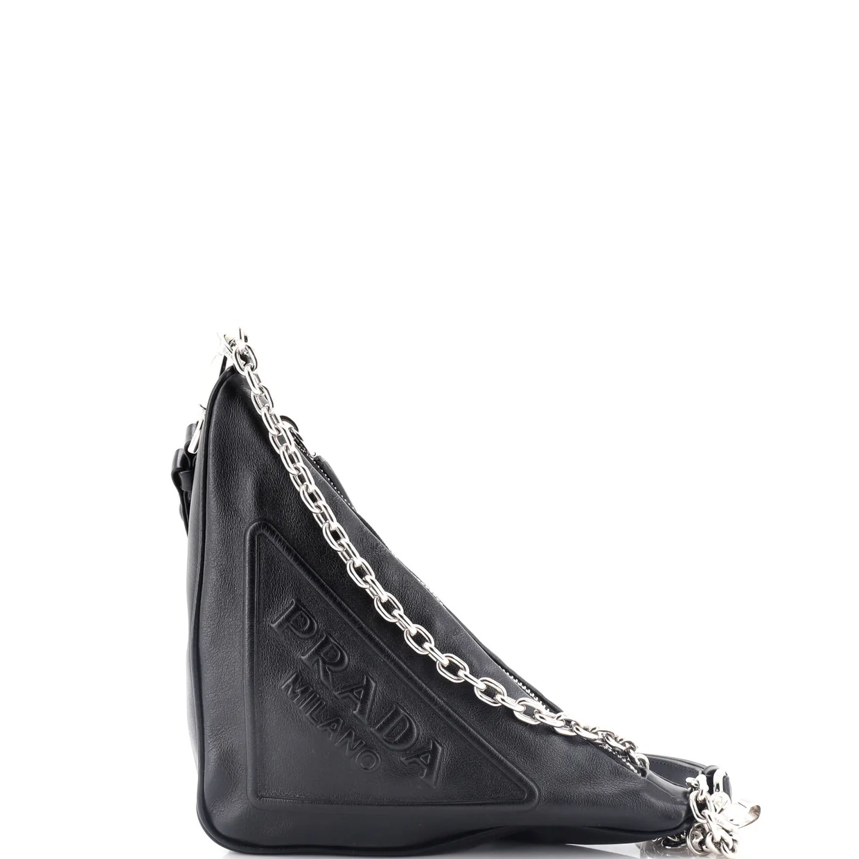 Triangle Logo Zip Crossbody Bag Embossed Grace Lux Small - Deep Luxury