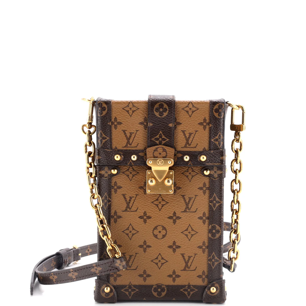 Vertical Trunk Pochette Reverse Monogram Canvas - Deep Luxury