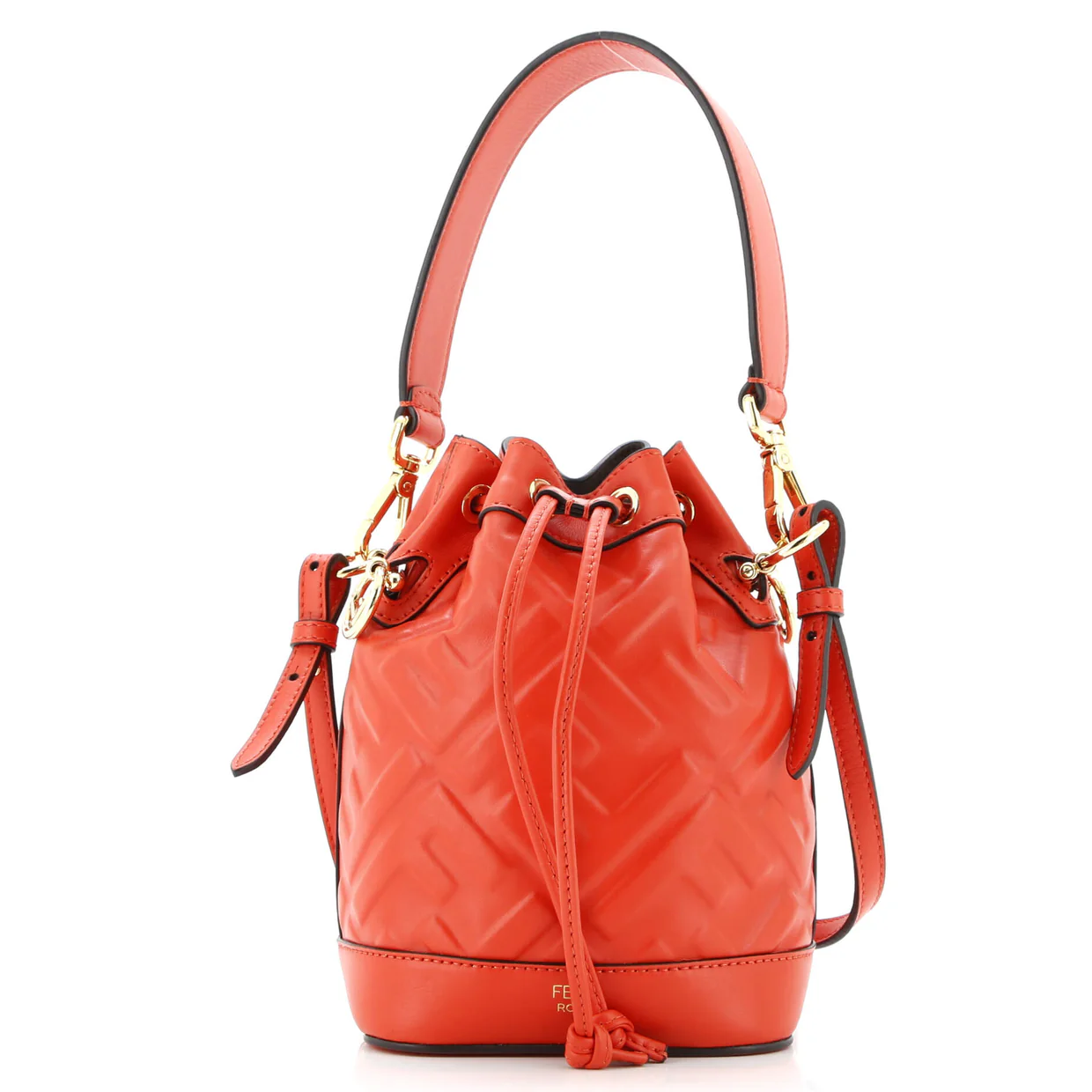 Mon Tresor Bucket Bag Zucca Embossed Leather Mini - Deep Luxury