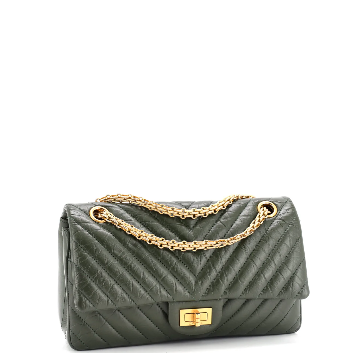 Reissue 2.55 Flap Bag Chevron Aged Calfskin 225 - Deep Luxury