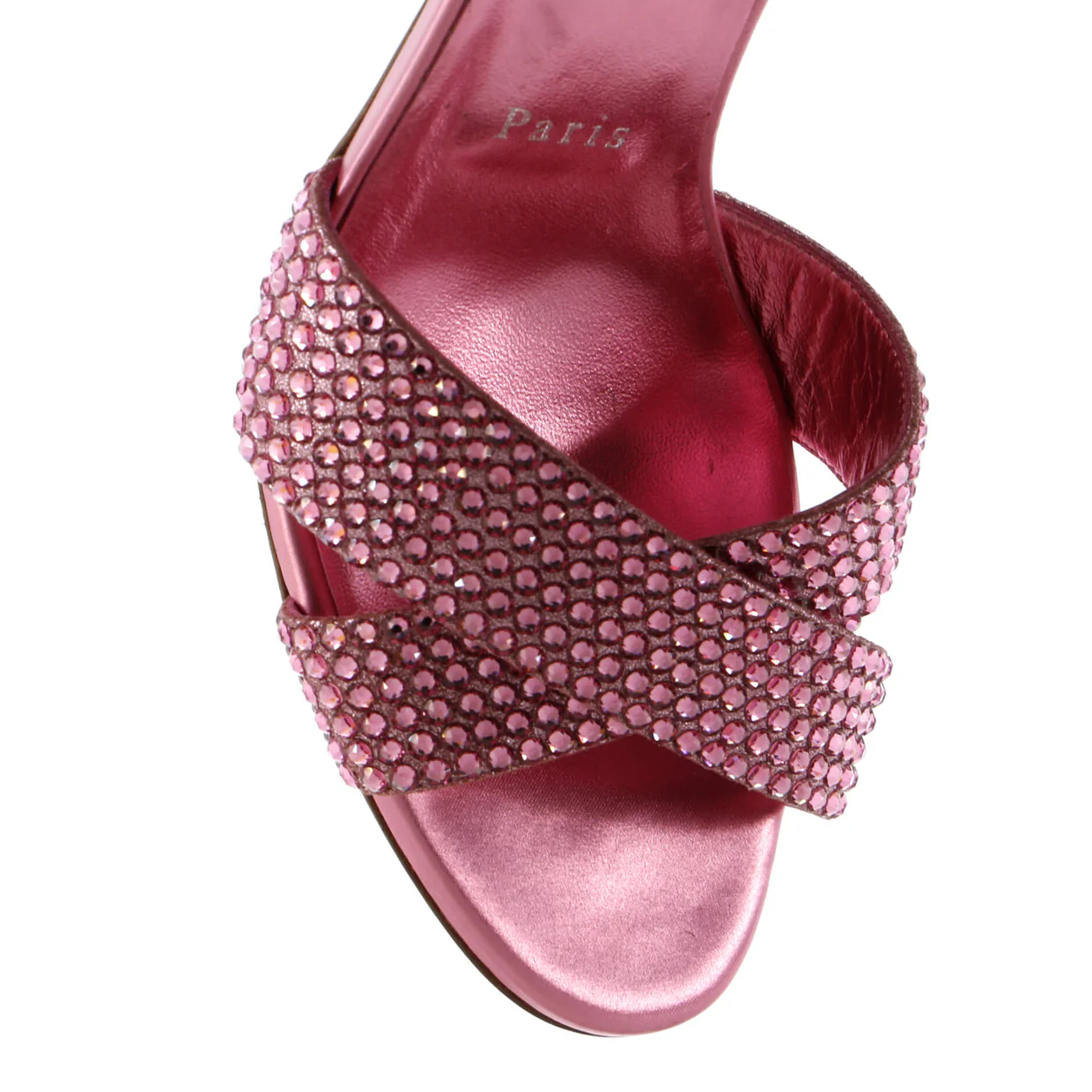Women's Mariza Heeled Sandals Strass Embellished Leather - Deep Luxury