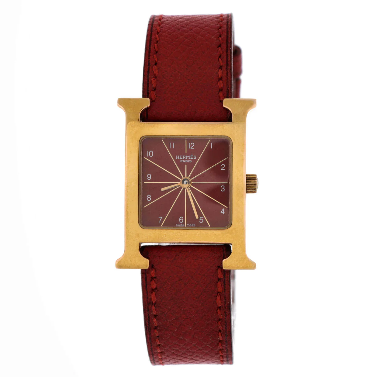 Heure H Quartz Watch Plated Metal and Leather 21 - Deep Luxury
