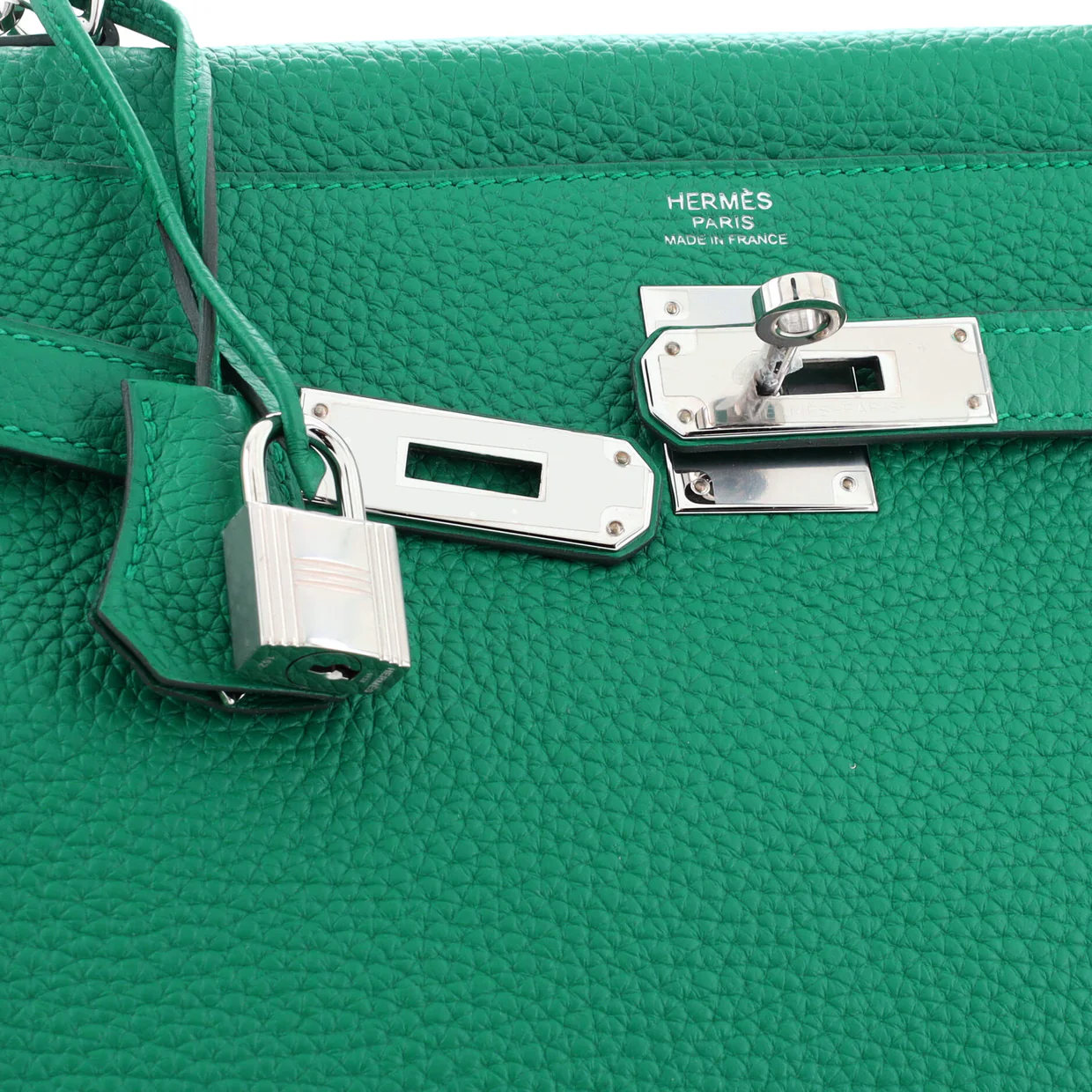 Kelly Handbag Vert Vertigo Togo with Palladium Hardware 32 - Deep Luxury