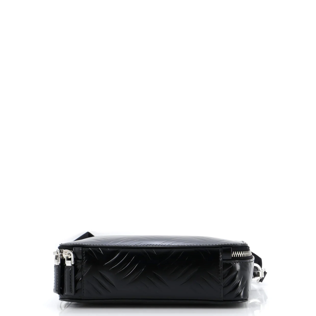 Brique Crossbody Bag Embossed Brushed Leather Medium - Deep Luxury