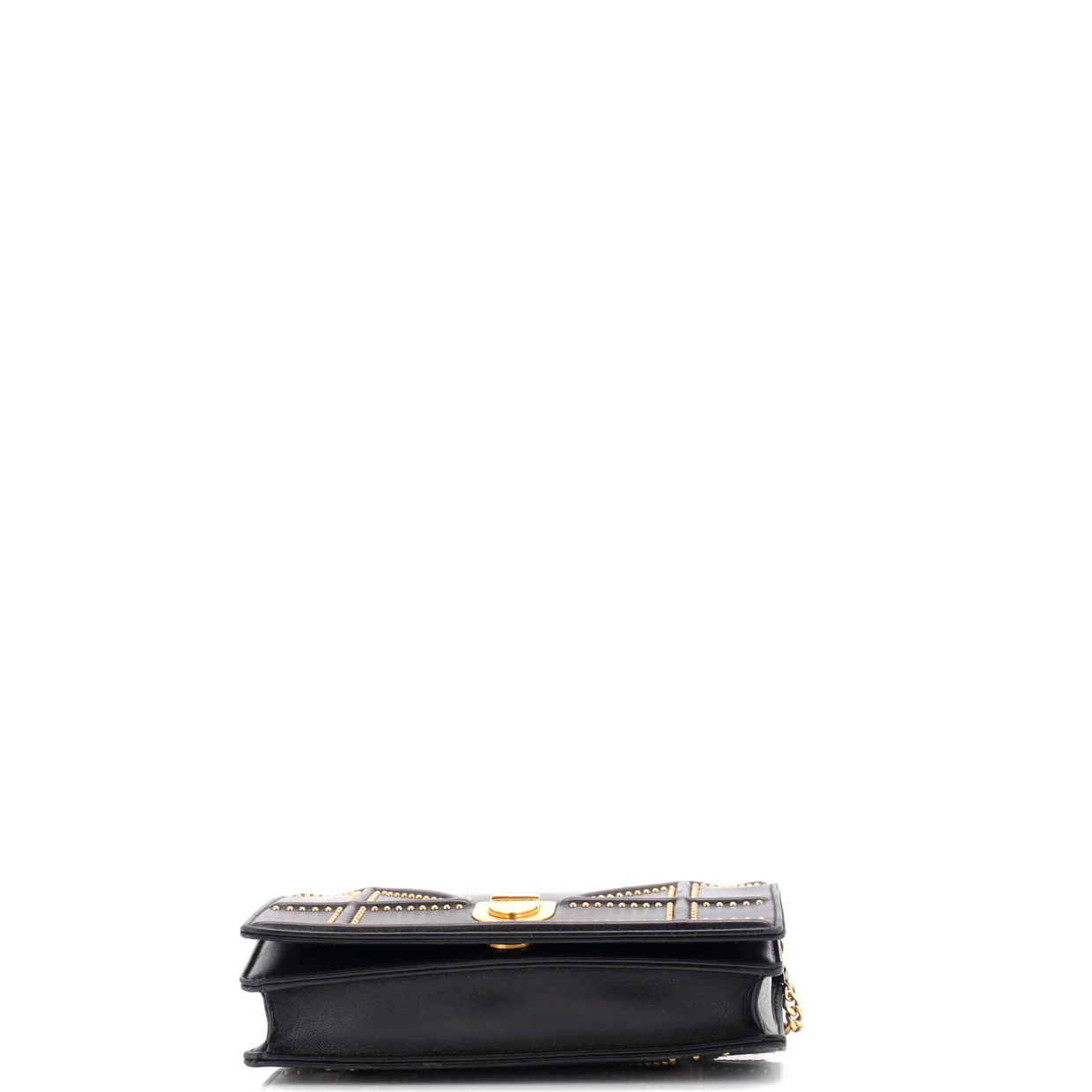 Diorama Wallet on Chain Studded Leather - Deep Luxury