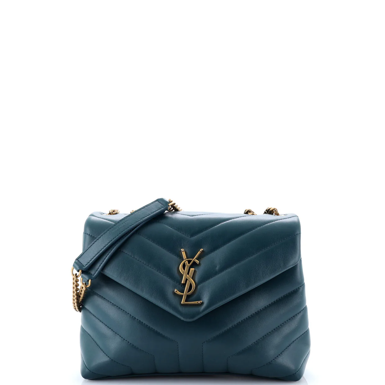 Loulou Shoulder Bag Matelasse Chevron Leather Small - Deep Luxury