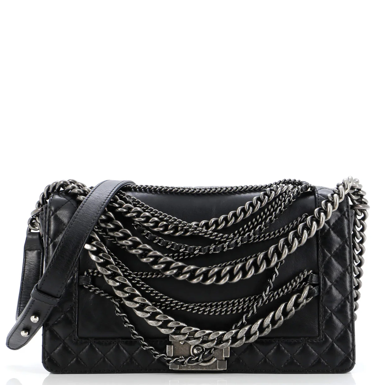 Boy Flap Bag Enchained Lambskin New Medium - Deep Luxury