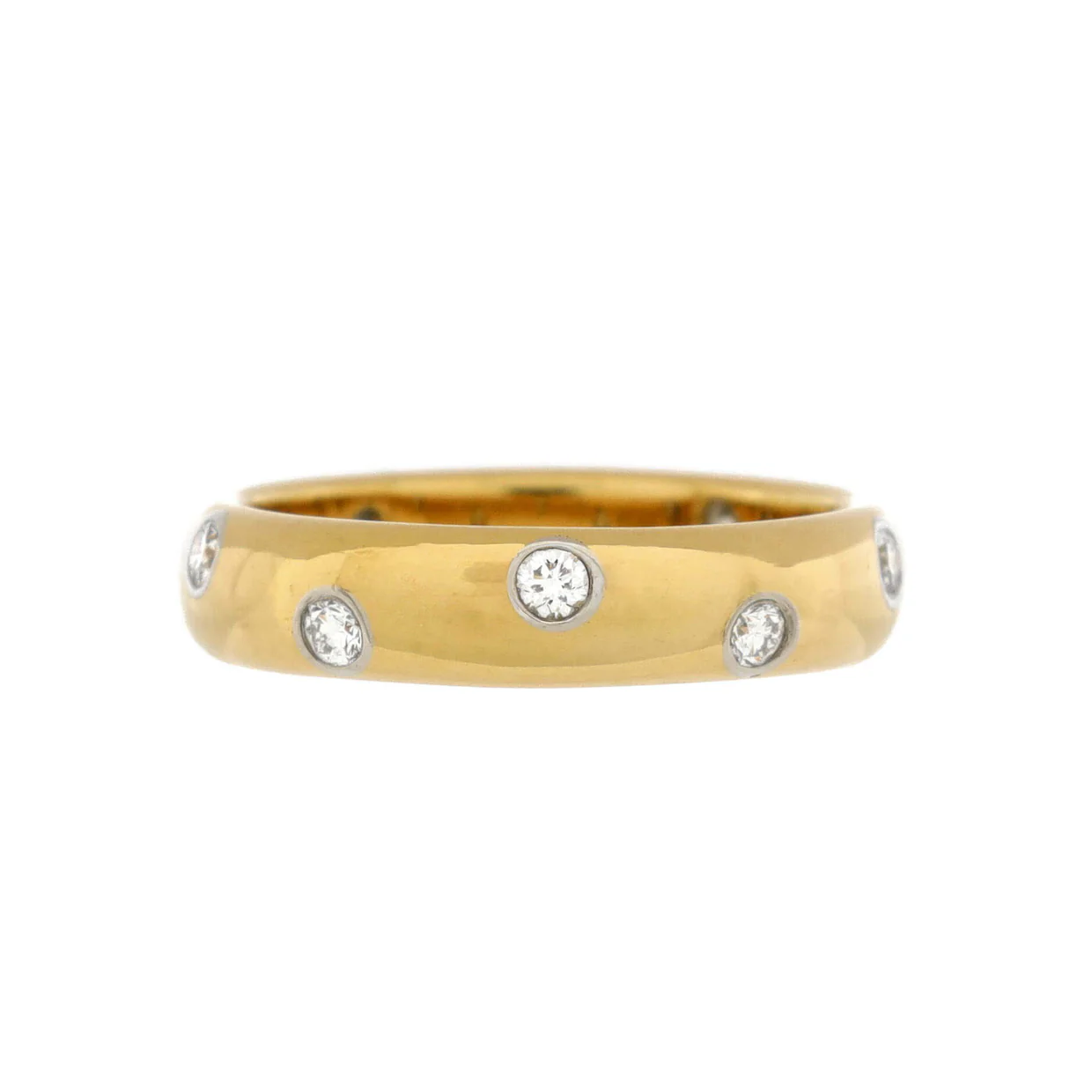 Etoile Band Ring 18K Yellow Gold and Platinum with Diamonds - Deep Luxury