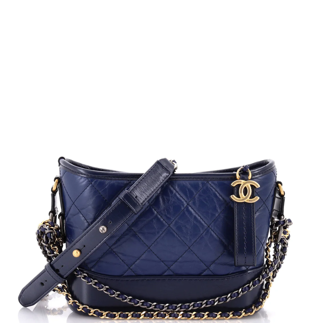 Gabrielle Hobo Quilted Aged Calfskin Small - Deep Luxury