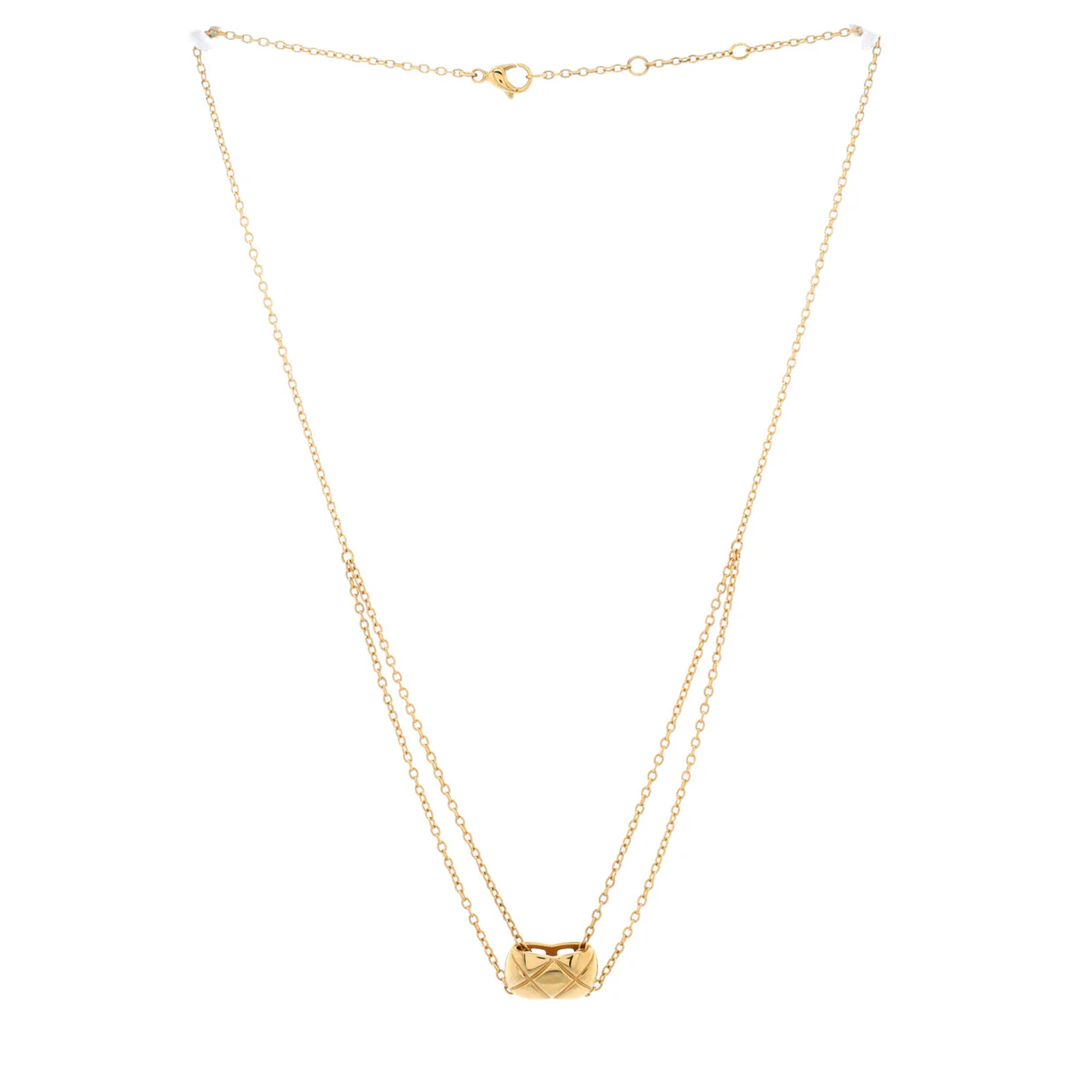 Coco Crush Double Chain Pendant Necklace 18K Yellow Gold - Deep Luxury