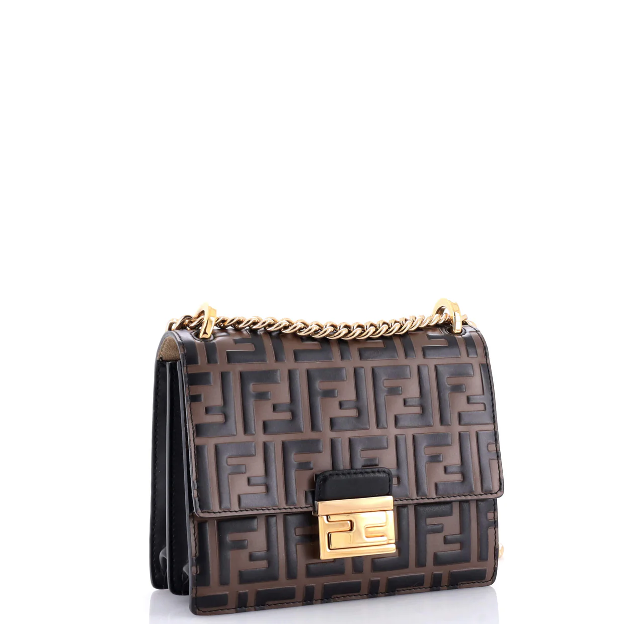 Kan U Shoulder Bag Zucca Embossed Leather Small - Deep Luxury