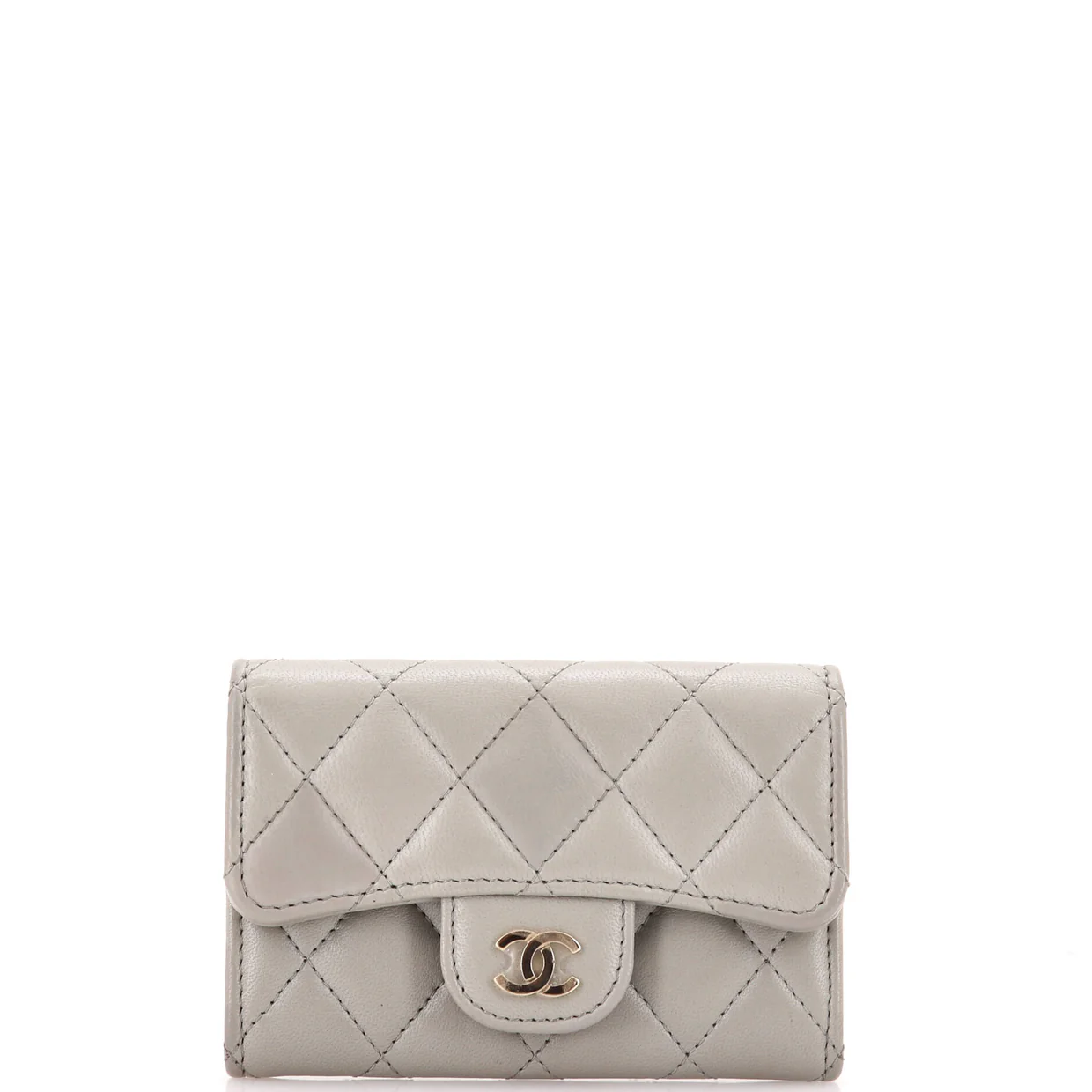 Classic Flap Card Case Quilted Lambskin - Deep Luxury