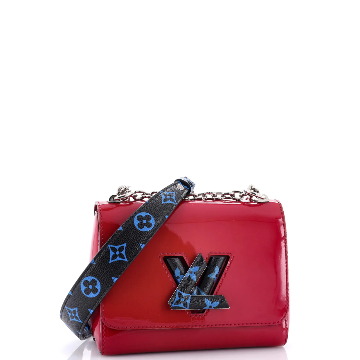 Twist Handbag Vernis with Monogram Canvas PM - Deep Luxury