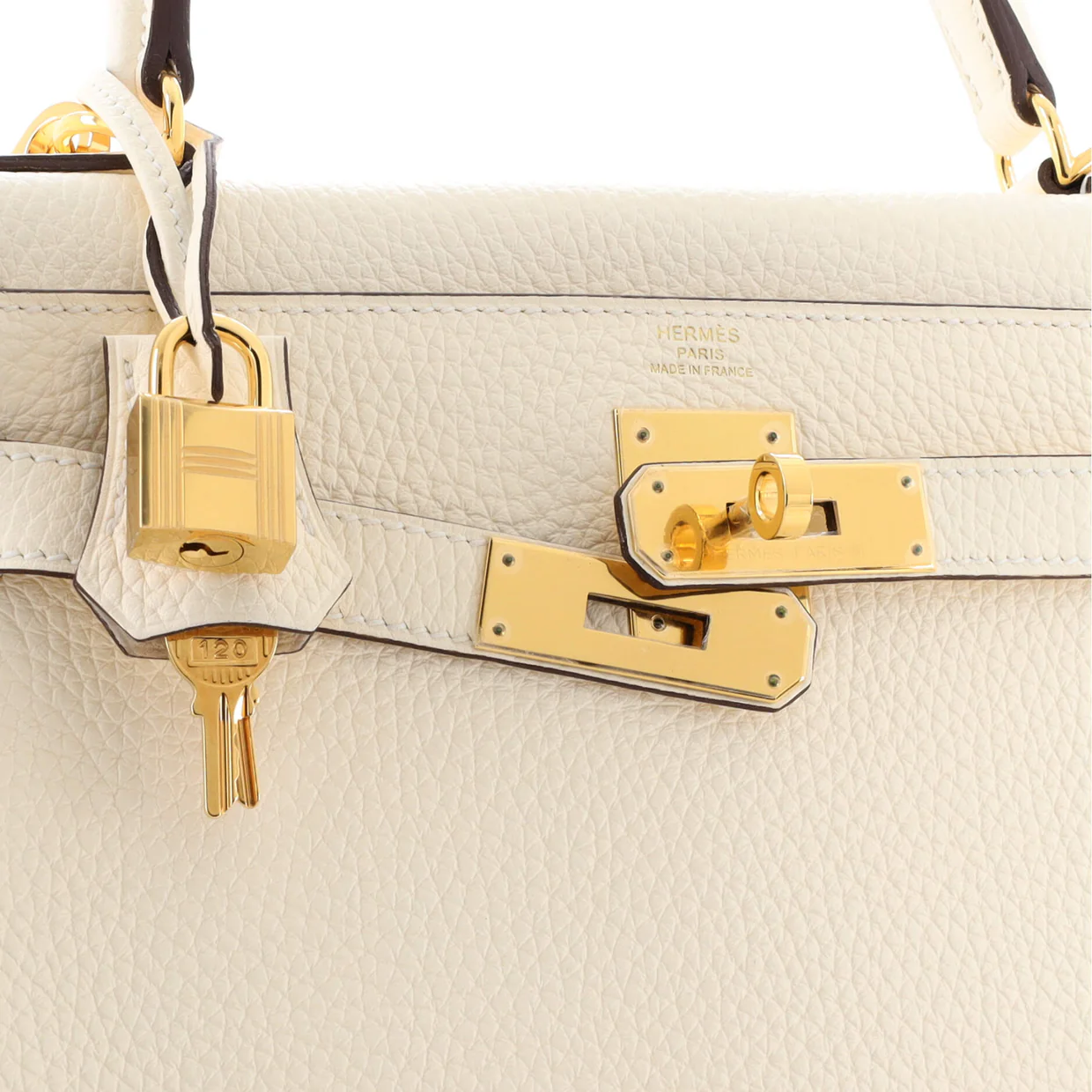 Kelly Handbag Light Clemence with Gold Hardware 28 - Deep Luxury