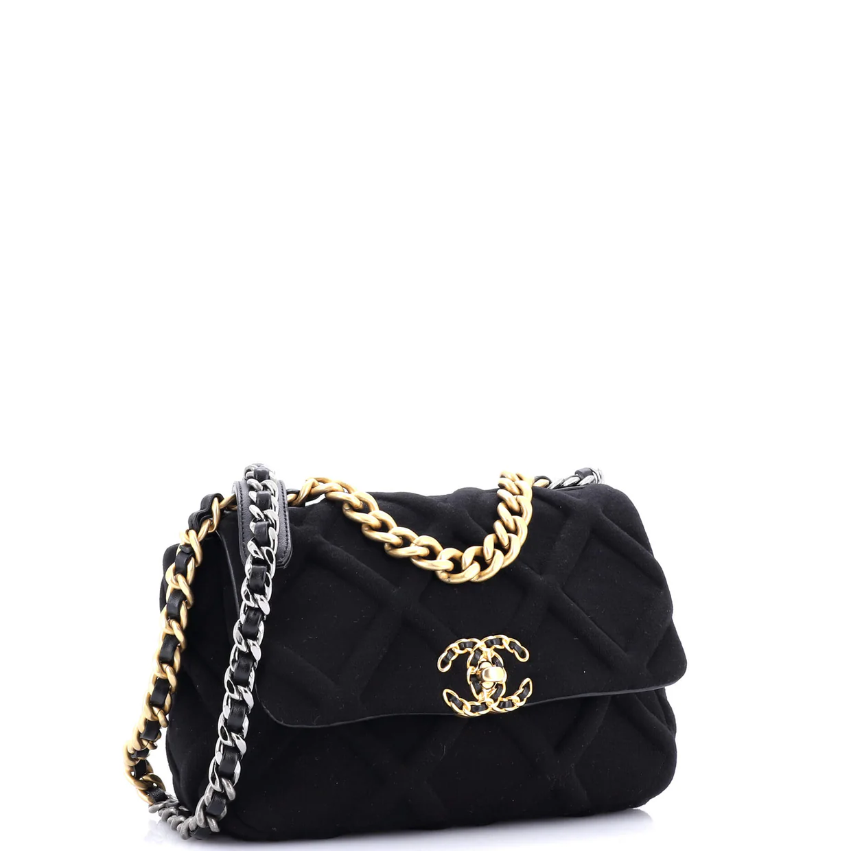 19 Flap Bag Quilted Jersey Medium - Deep Luxury