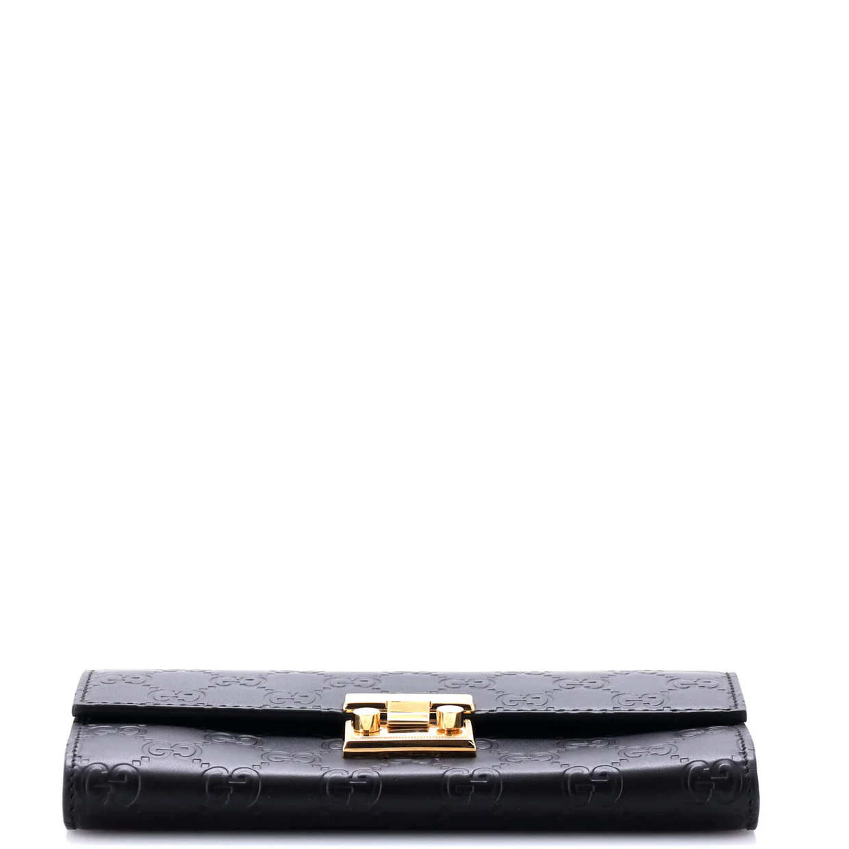 Padlock Continental Chain Wallet Guccissima Leather Long - Deep Luxury