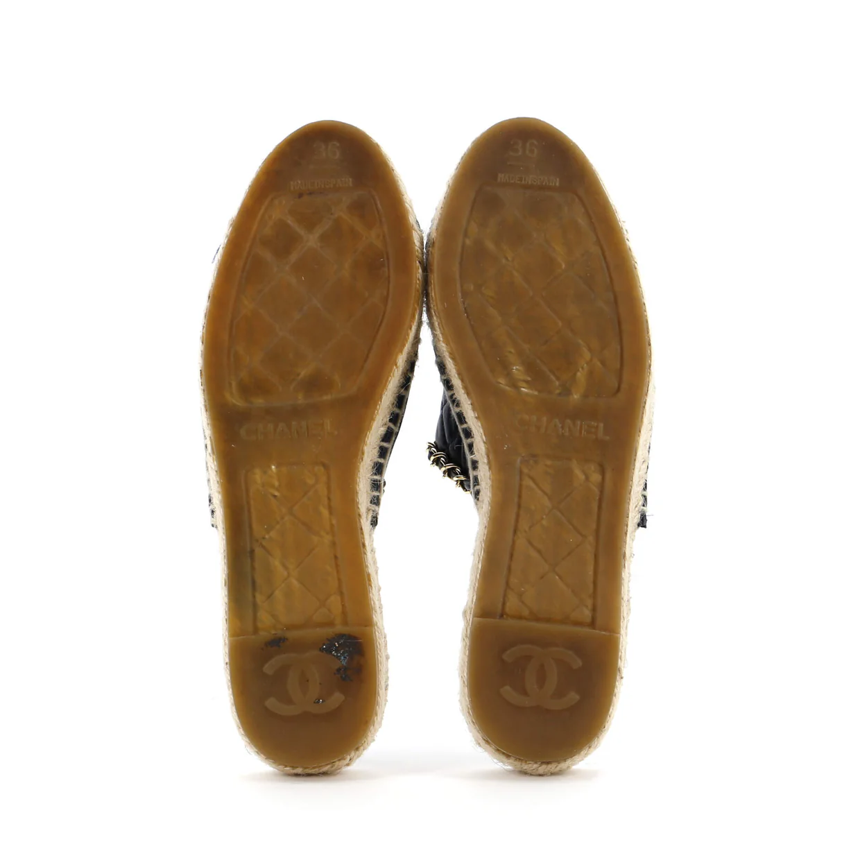Women's CC Mule Espadrilles Embossed Leather - Deep Luxury