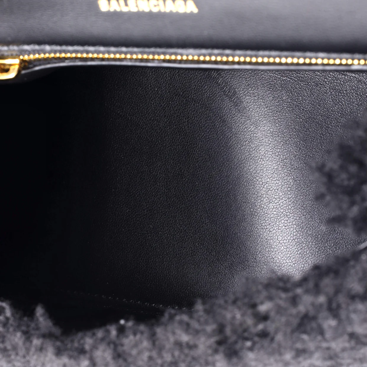 Fluffy Hourglass Top Handle Bag Faux Fur Small - Deep Luxury