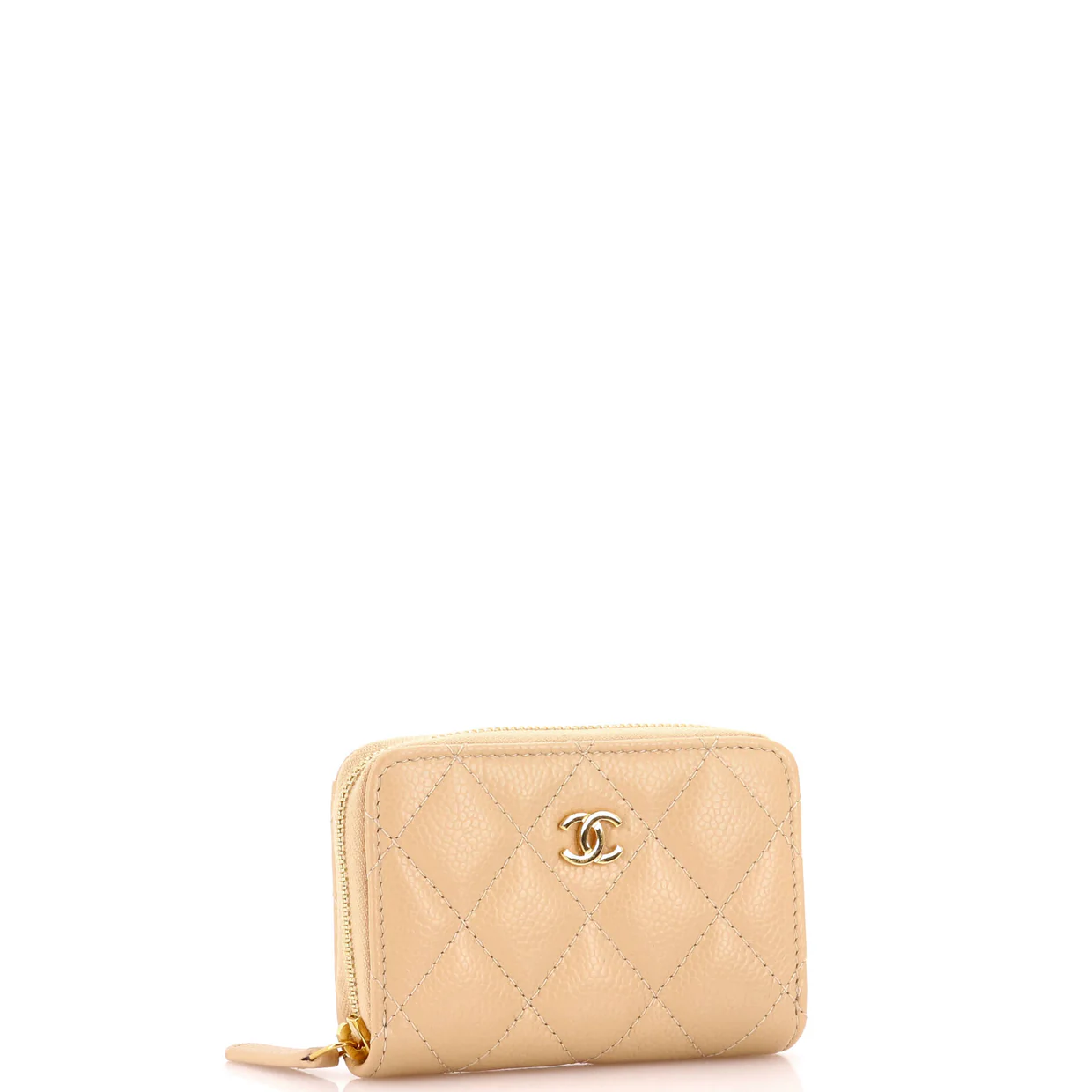 CC Zip Coin Purse Quilted Iridescent Caviar Small - Deep Luxury
