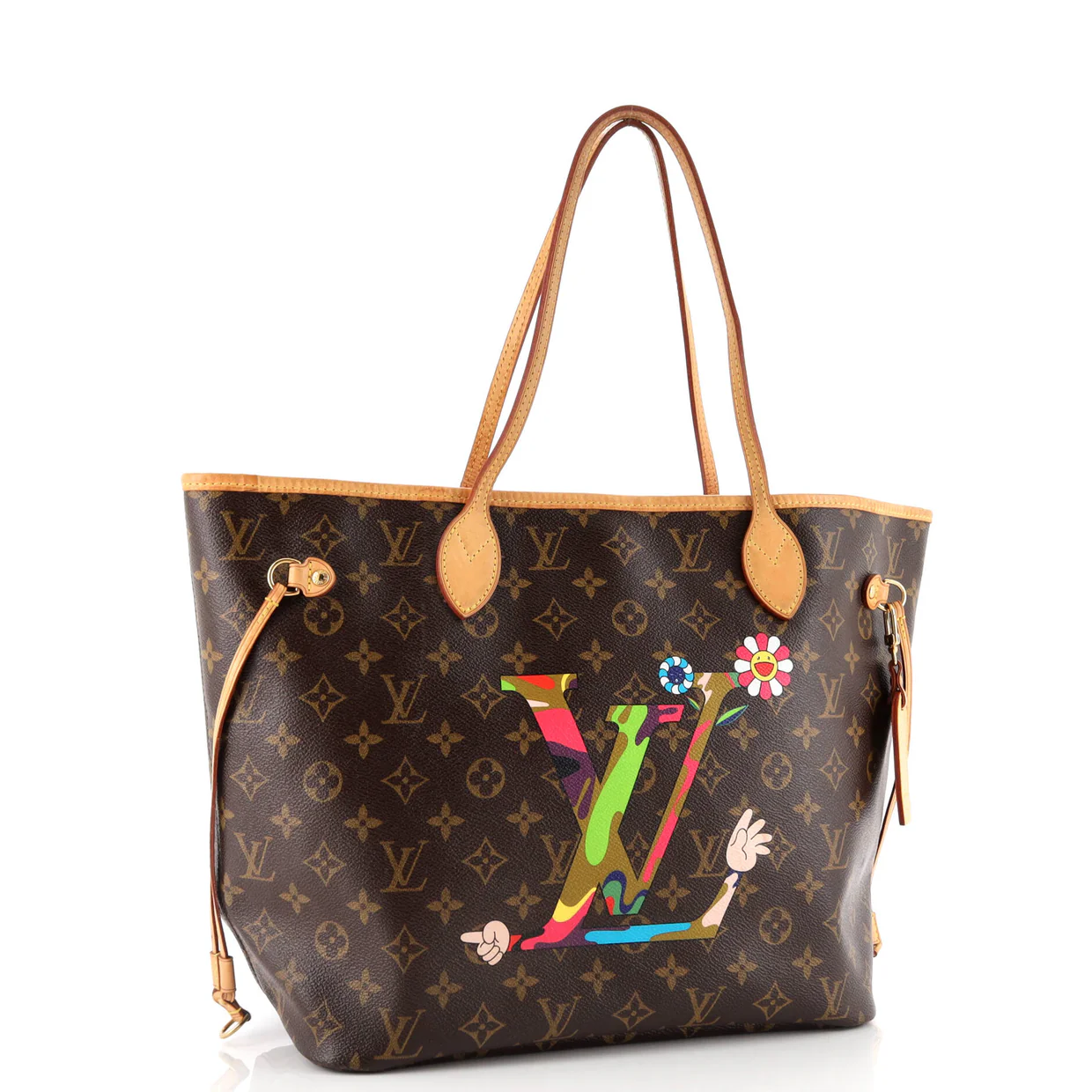 Neverfull Tote Limited Edition Monogram Murakami MOCA Hands MM - Deep Luxury