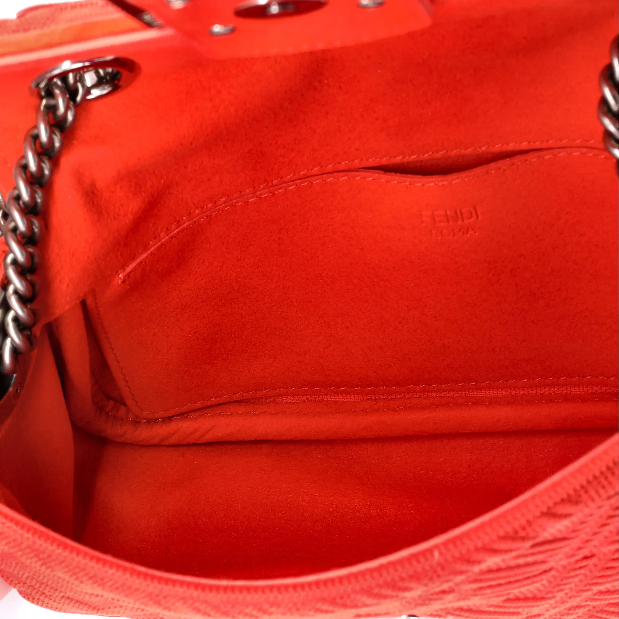 Midi Baguette Chain Bag Zucca Technical Mesh Medium - Deep Luxury