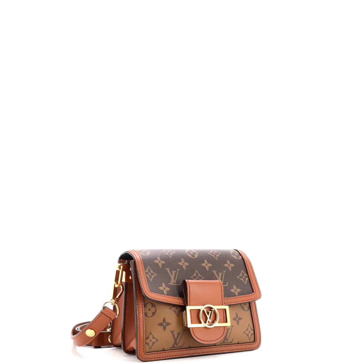 Dauphine Shoulder Bag Reverse Monogram Canvas Mini - Deep Luxury