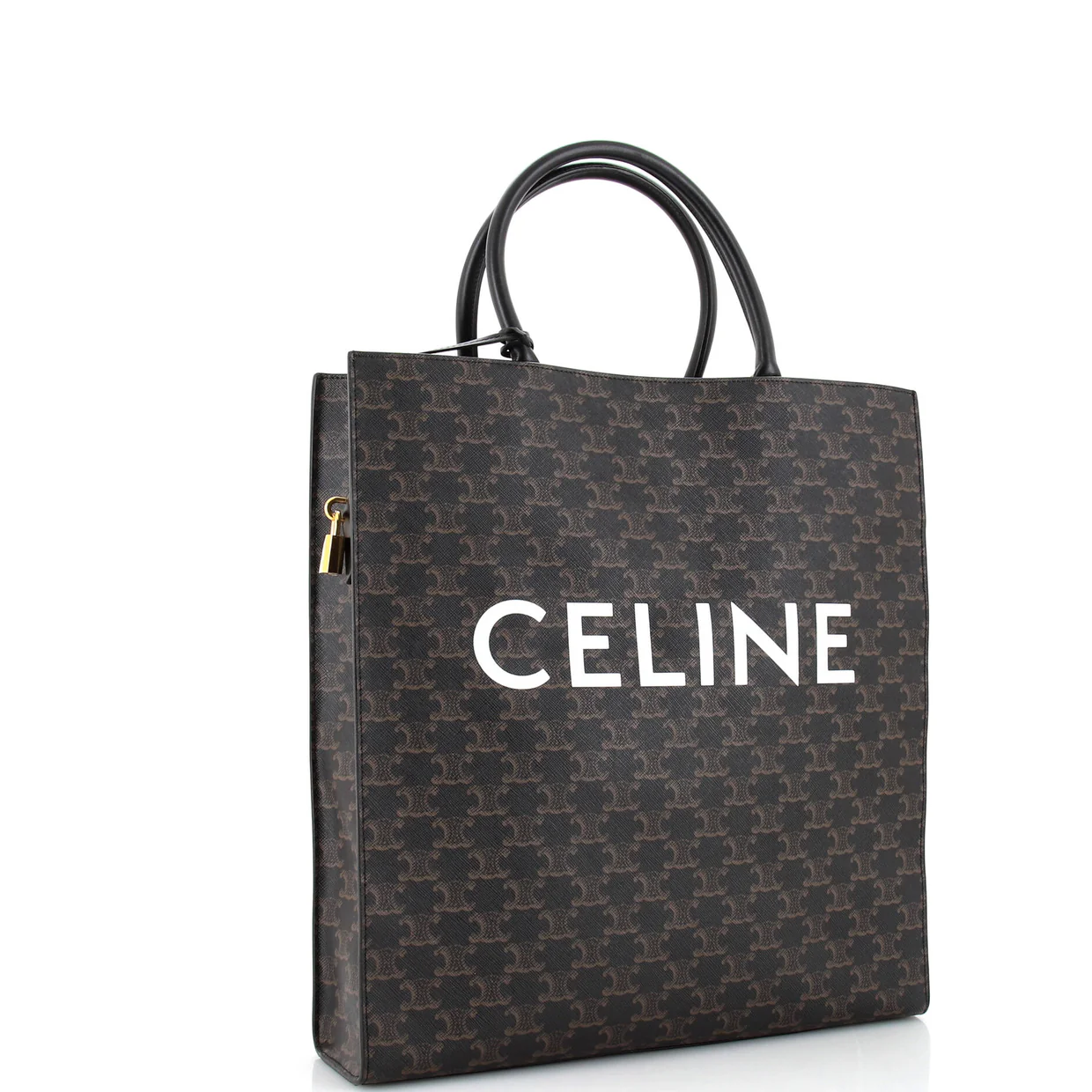 Vertical Cabas Tote Triomphe Coated Canvas Large - Deep Luxury