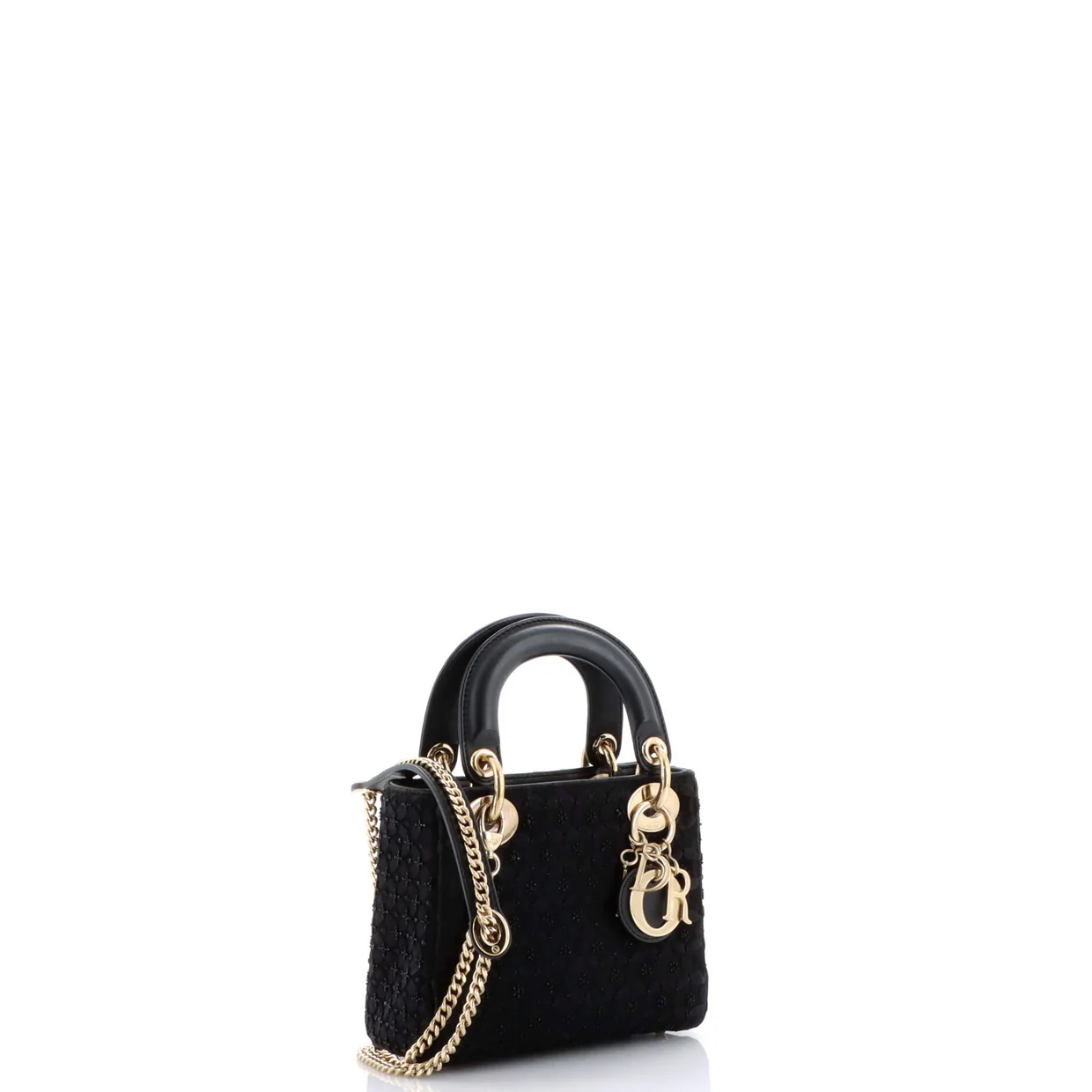 Lady Dior Chain Bag Embellished Satin Mini - Deep Luxury