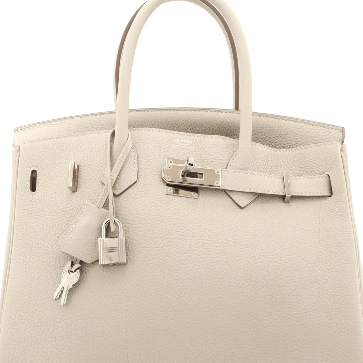 Birkin Handbag Light Togo with Palladium Hardware 30 - Deep Luxury