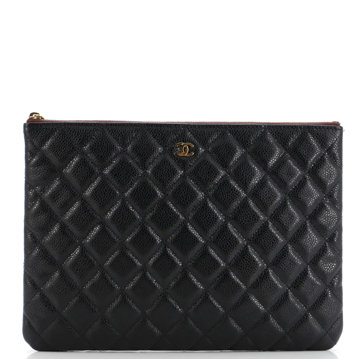 O Case Clutch Quilted Caviar Medium - Deep Luxury