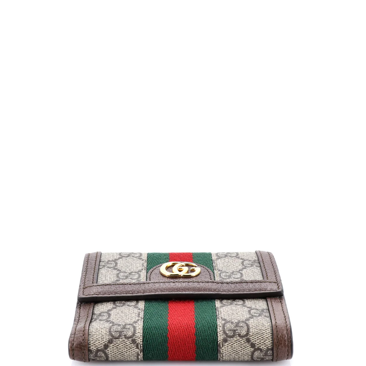 Ophidia French Flap Wallet GG Coated Canvas Compact - Deep Luxury