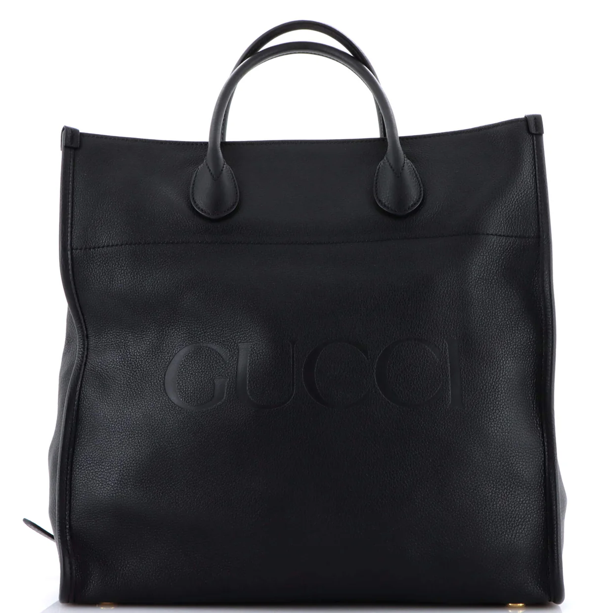 Logo Tote Embossed Leather Medium - Deep Luxury