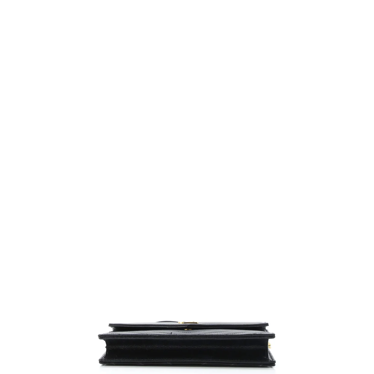 Classic Monogram Wallet on Chain Matelasse Chevron Leather Small - Deep Luxury